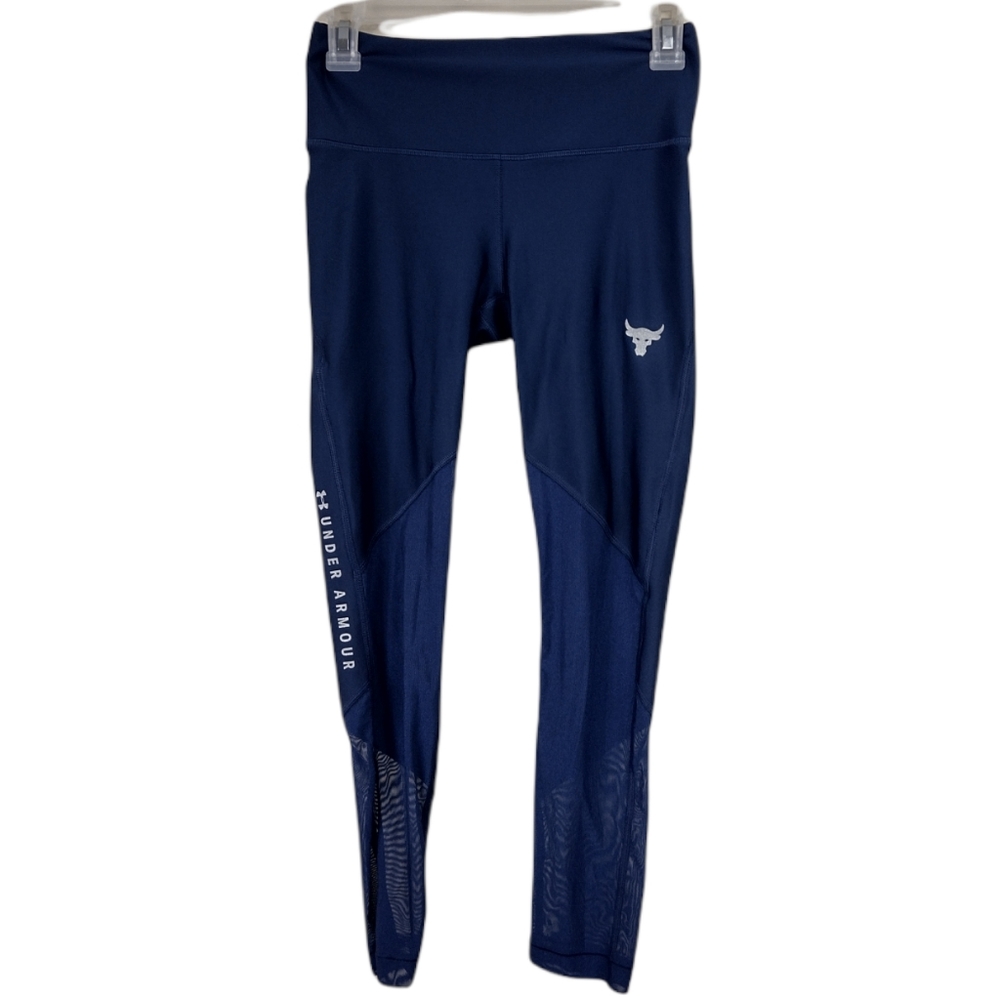 Under armour blue project rock ankle crop tights